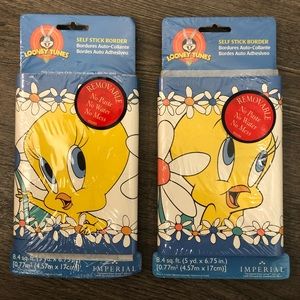 🆕 Looney Tunes self stick Border Tweety Bird (you get two) 10 yard x 6.75inches